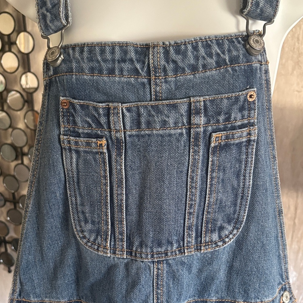 Old Navy Medium Blue Denim Overall Dress with Front Bib Pocket - Picture 2 of 6